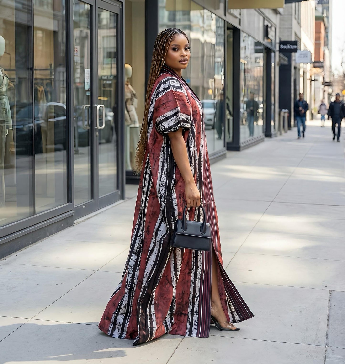 Handmade African Adire Batik Kaftan Dress | Nigerian Boubou