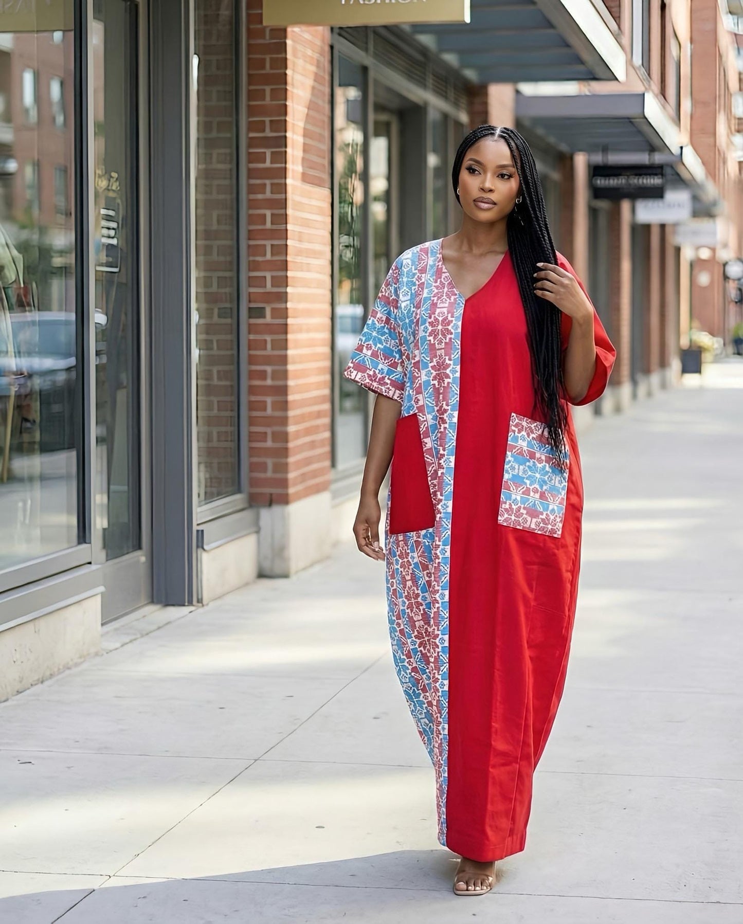 Akwete Aso Oke Boubou Dress with Scarf | African Kaftan, Traditional Nigerian Wear