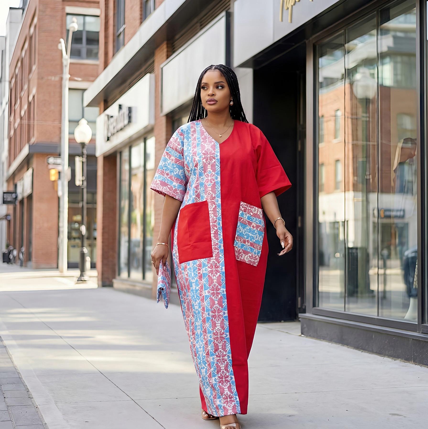 Akwete Aso Oke Boubou Dress with Scarf | African Kaftan, Traditional Nigerian Wear