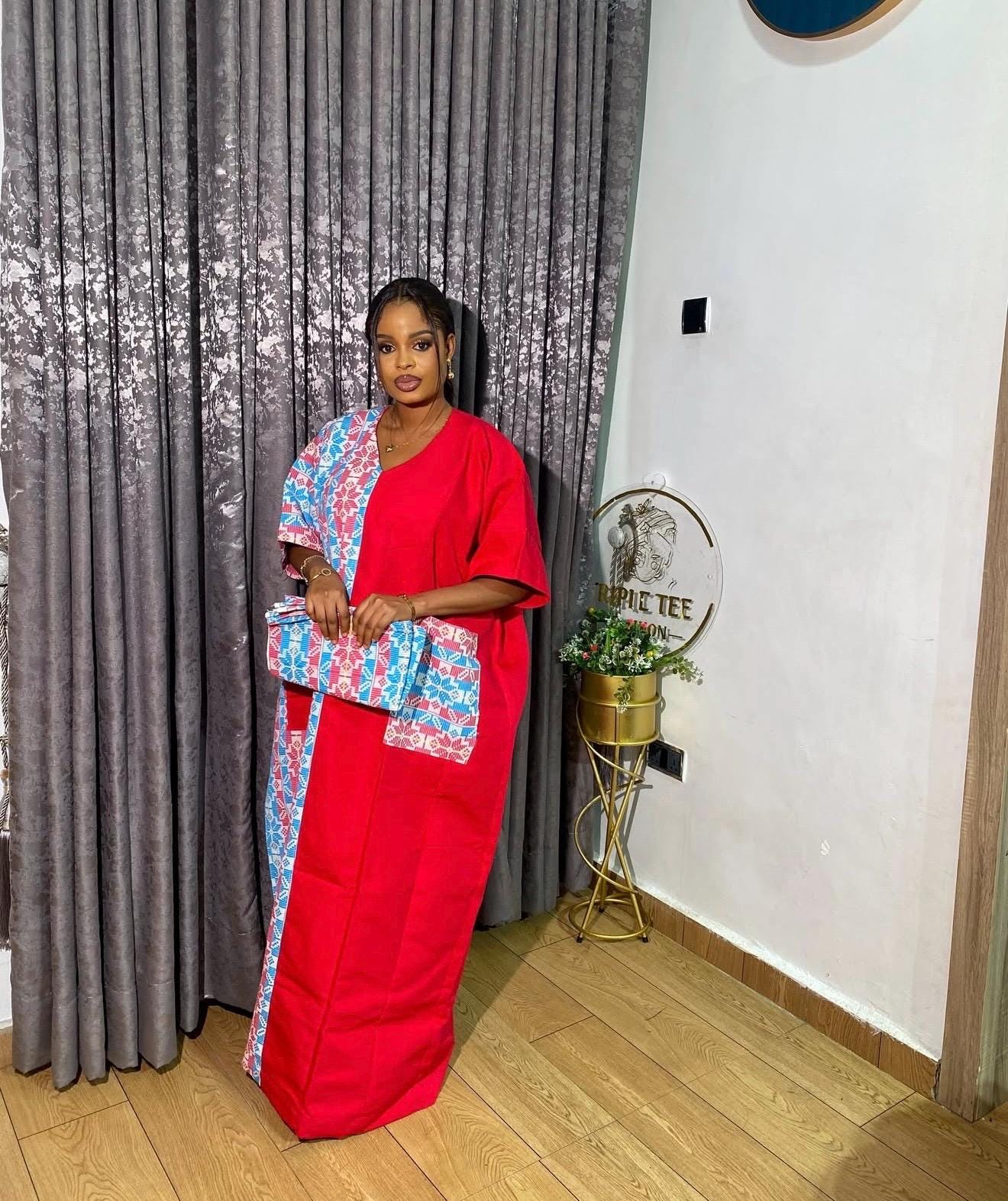 Akwete Aso Oke Boubou Dress with Scarf | African Kaftan, Traditional Nigerian Wear