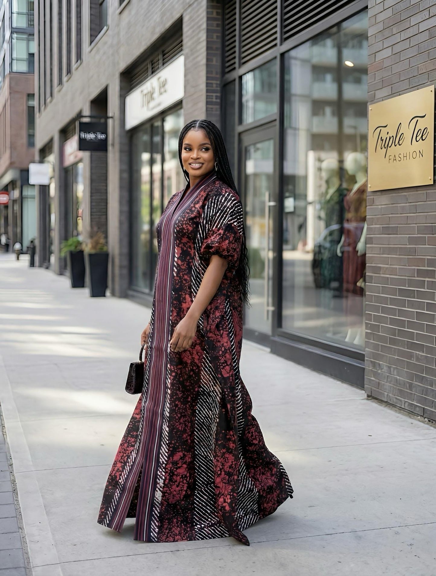 Handmade African Adire Batik Kaftan Dress | Nigerian Boubou