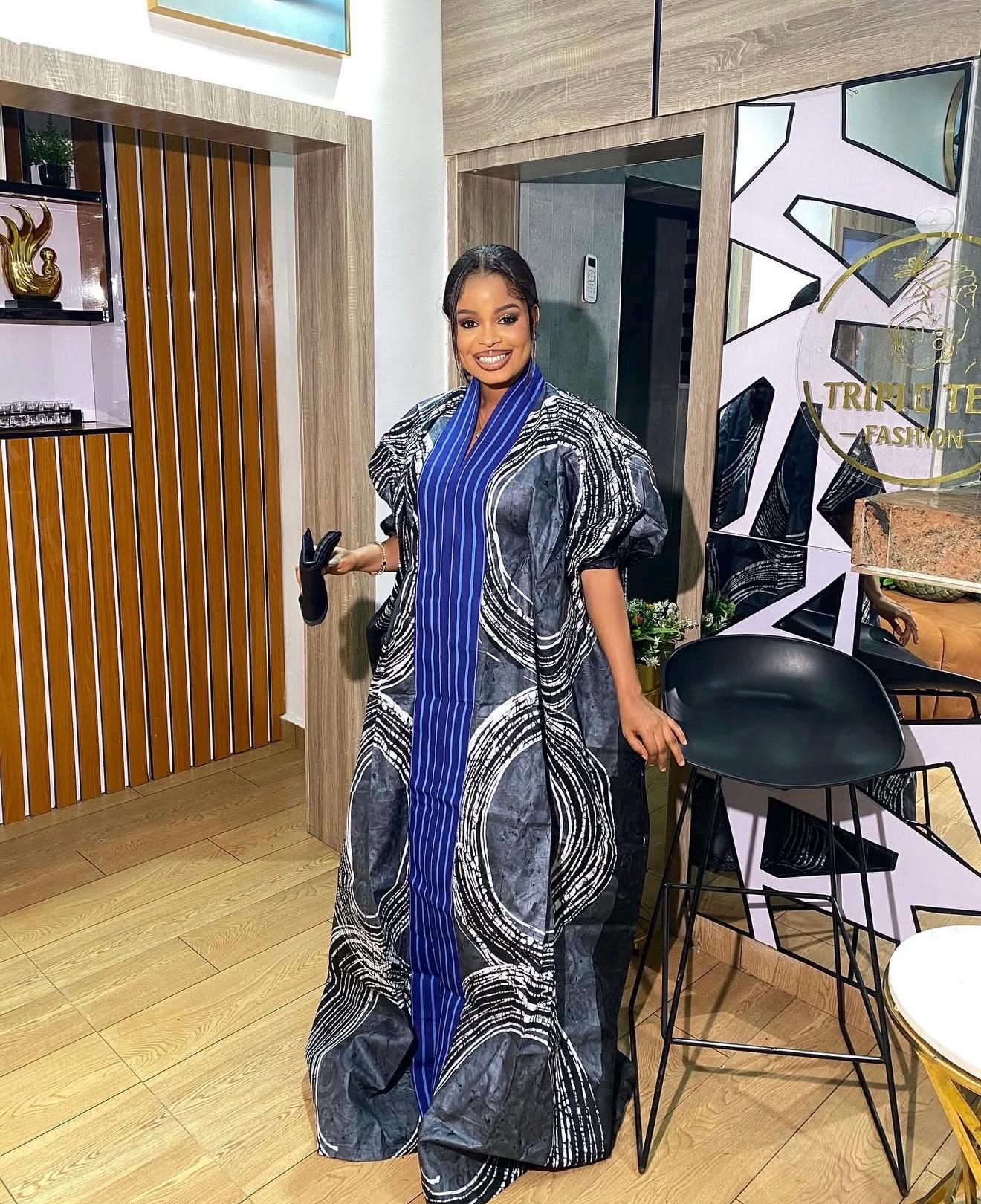 Handmade African Adire Batik Kaftan Dress | Nigerian Boubou