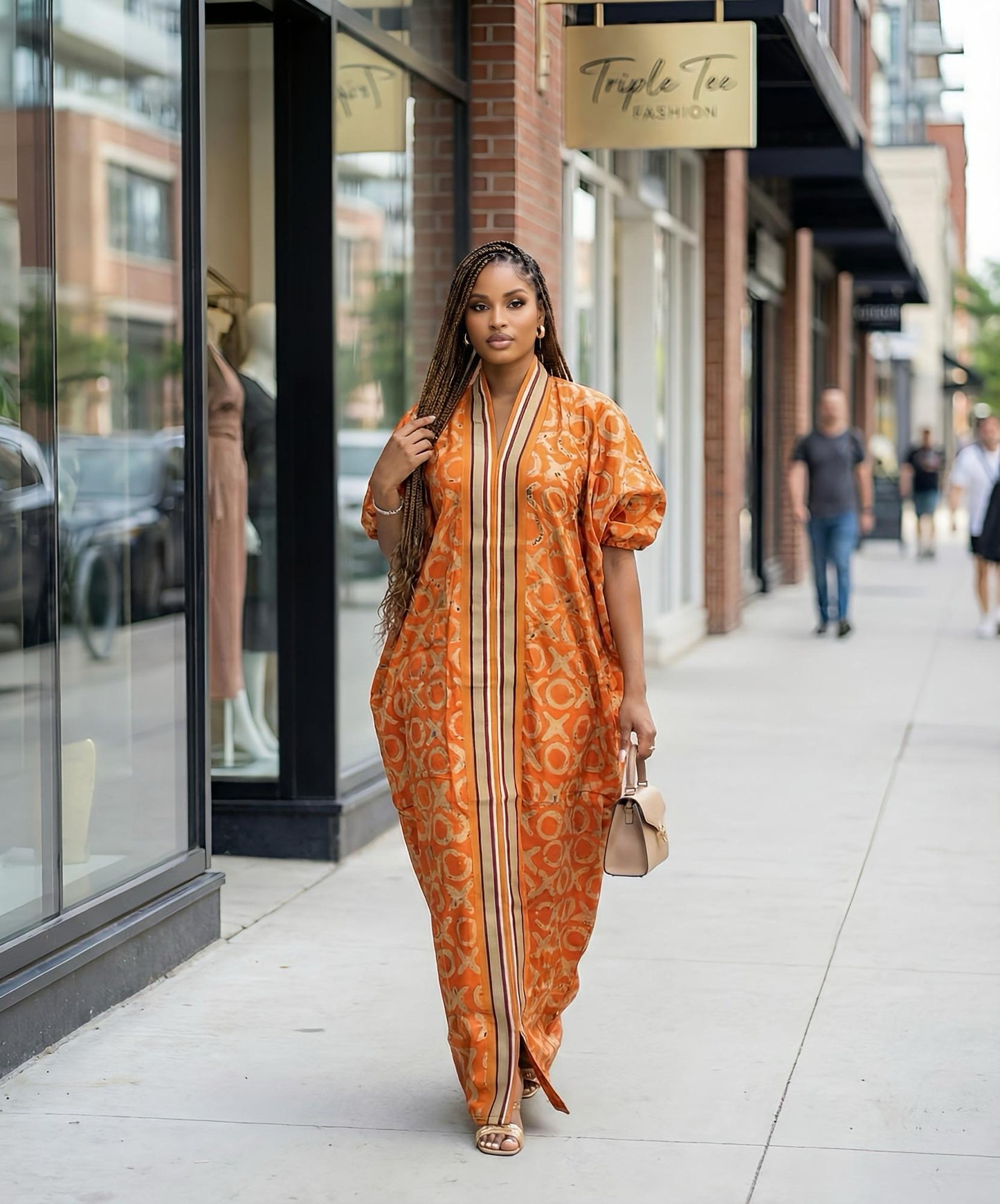 Handmade African Adire Batik Kaftan Dress | Nigerian Boubou