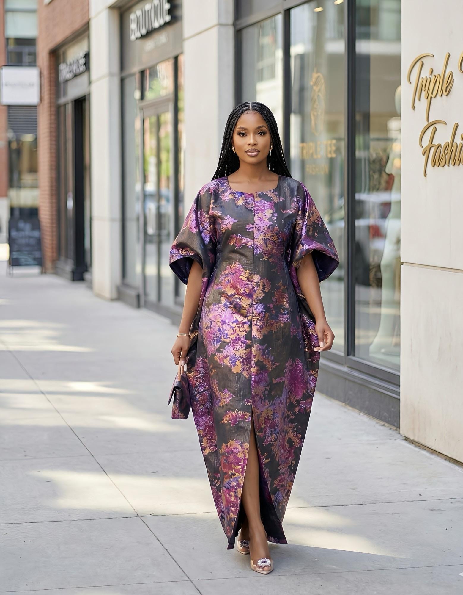 Luxury Brocade Boubou Dress | Nigerian Kaftan, Modesty Gown