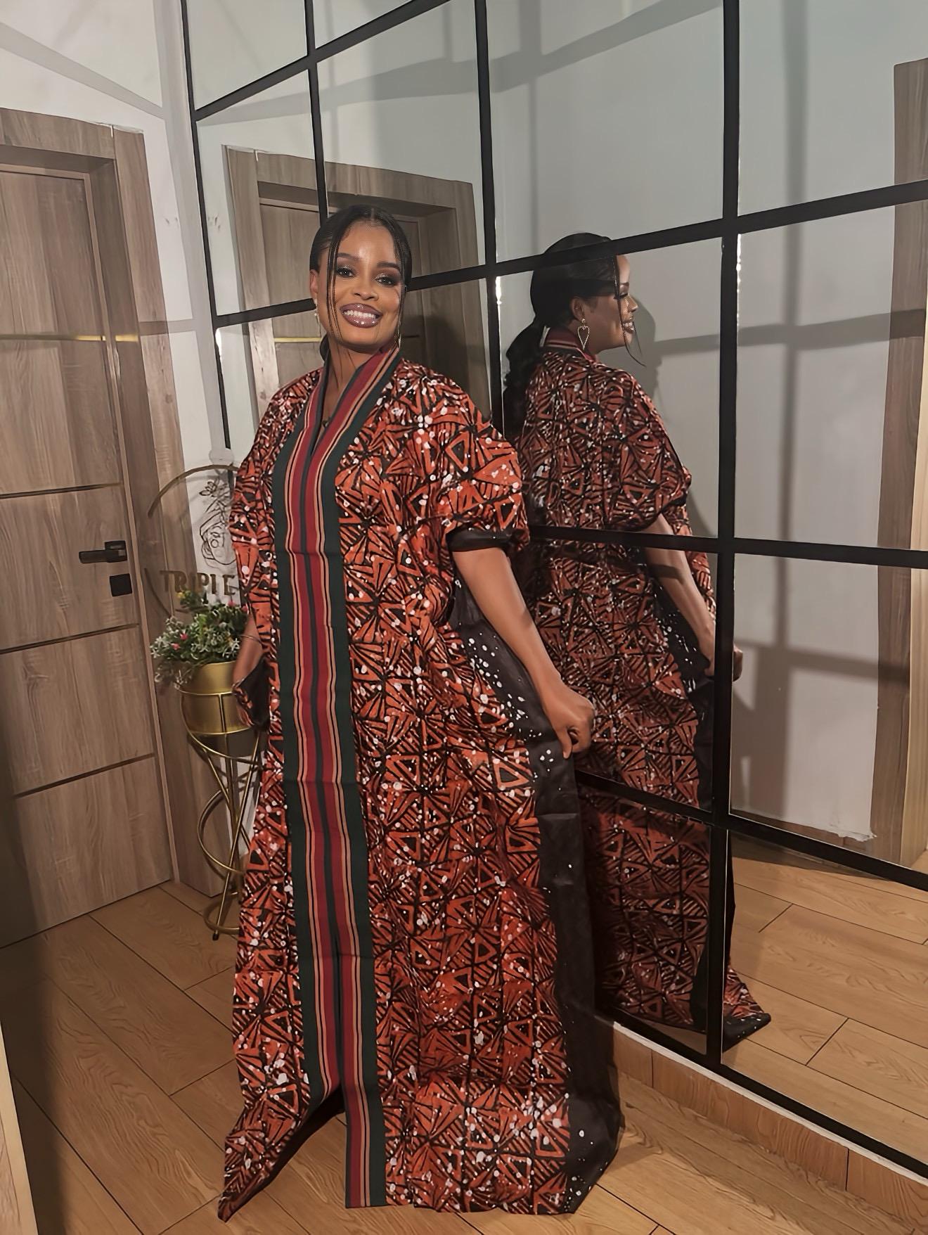 Handmade African Adire Batik Kaftan Dress | Nigerian Boubou