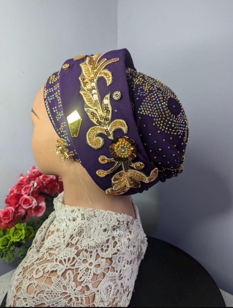 Luxury Turban Hat for Ladies| Pre tied Hat| Zara cap| Eid |Pre styled Head Tie| Ready To Wear Turban Headtie| African Auto cap| Muslim Women