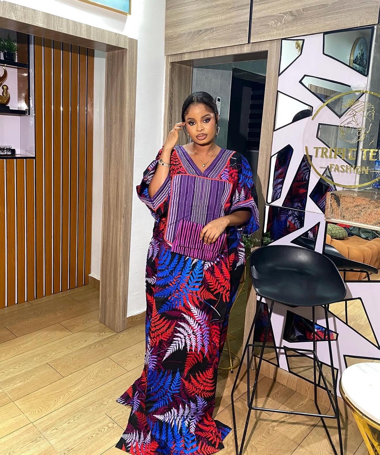 Handmade Ankara Kaftan Dress | African Print Boubou with Headtie