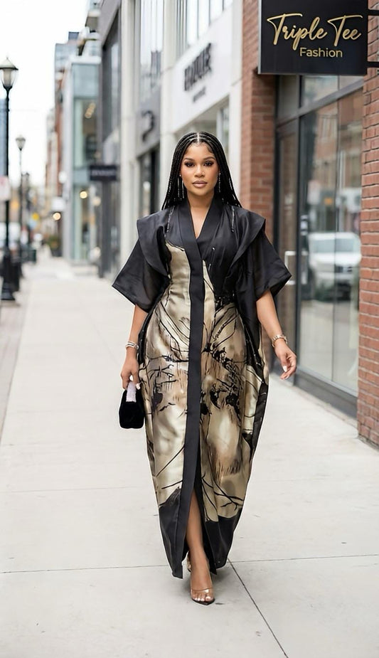 Organza Brocade Kaftan Dress | African Boubou