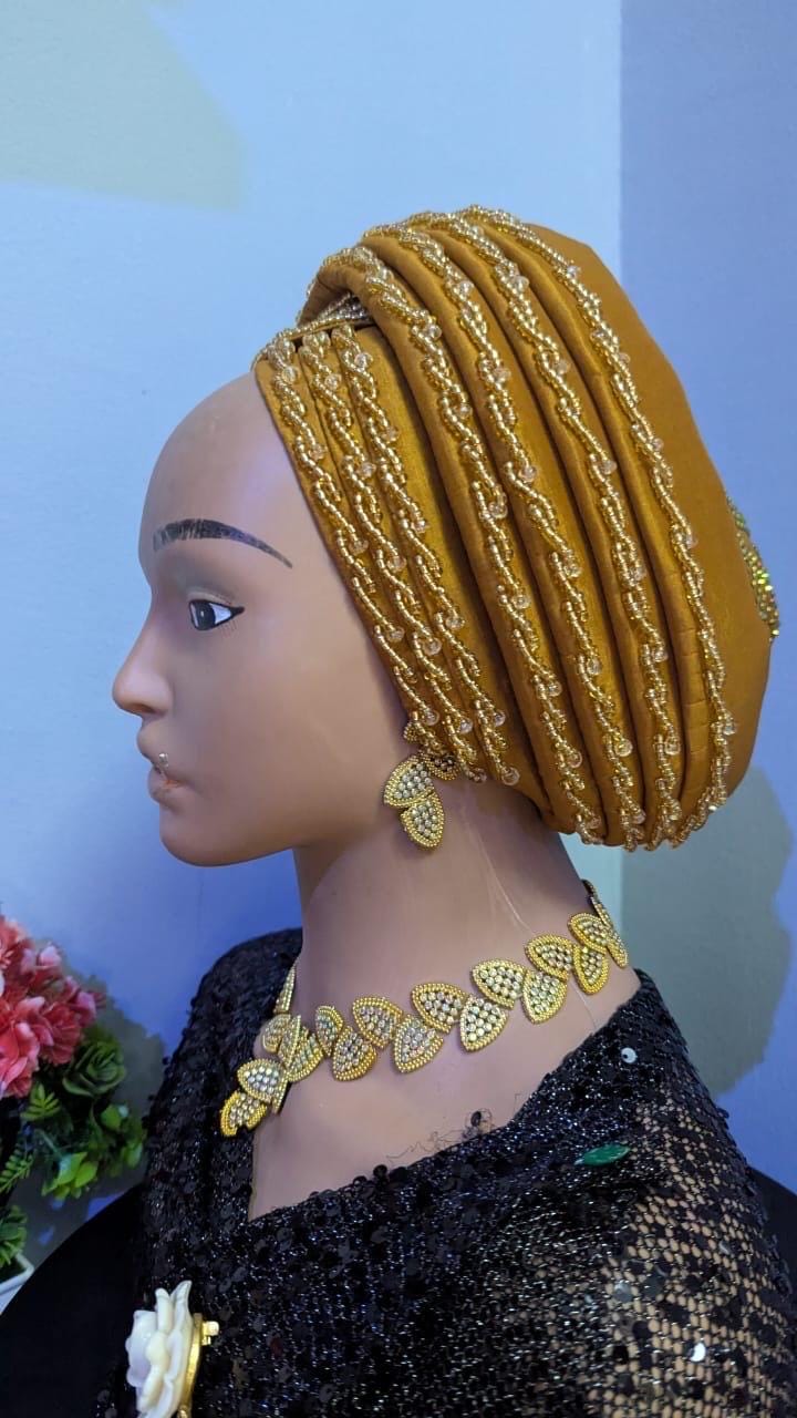 Luxury Duchess Silk Crystal Turban | Pre-tied Headtie| Muslim headtie| Ramadan