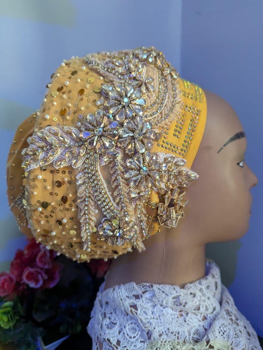 Luxury Duchess Silk Crystal Turban | Pre-tied Headtie| Muslim headtie| Ramadan