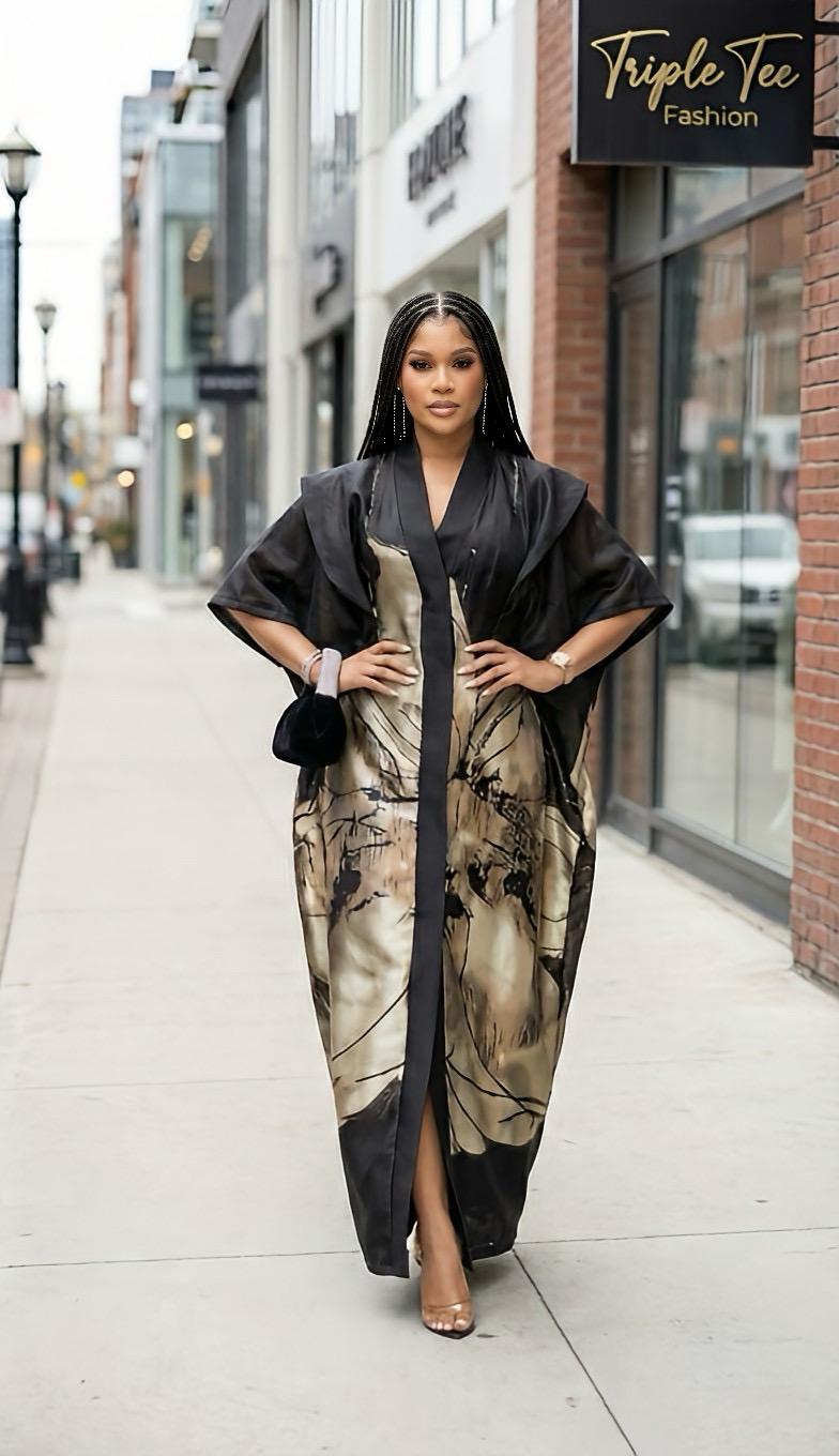 Organza Brocade Kaftan Dress | African Boubou