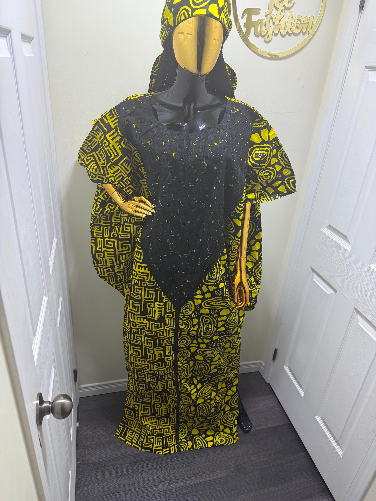 African Ankara Print Kaftan Dress | Nigerian Made Boubou | 100% Cotton One Size Fits All