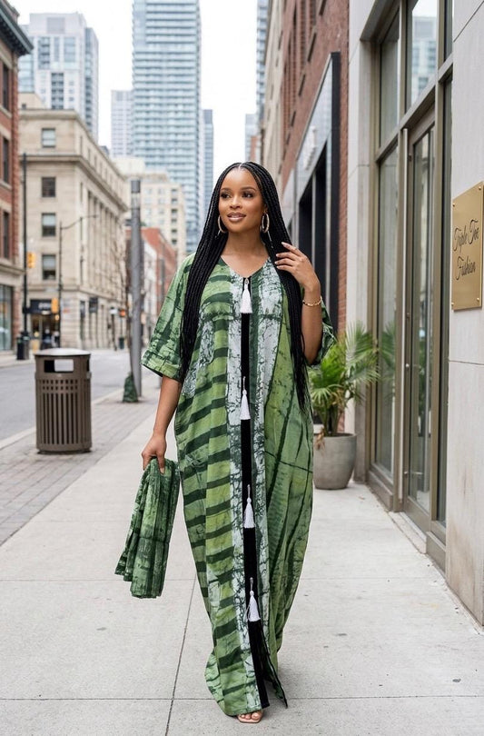 African Adire chiffon dress| danshiki | Kaftan| Handmade African print dress | Nigerian made | Tie and Dye | Boubou| Rich aunty| Ankara