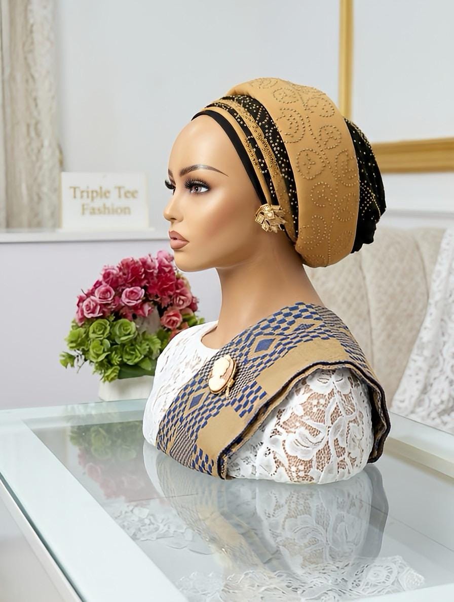 Luxury Duchess Silk Turban Hat | Pre-Tied, Beaded Headtie