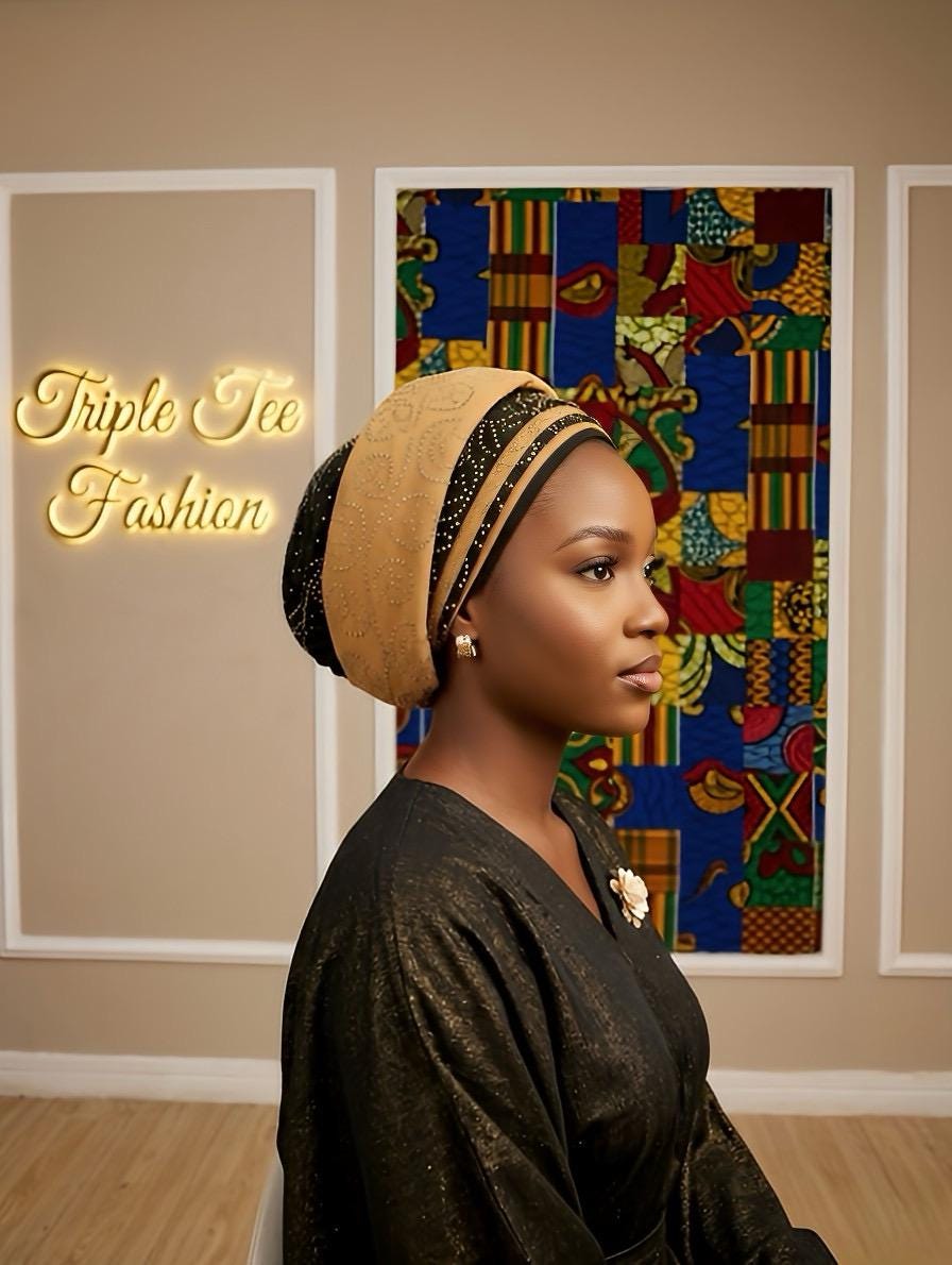 Luxury Duchess Silk Turban Hat | Pre-Tied, Beaded Headtie