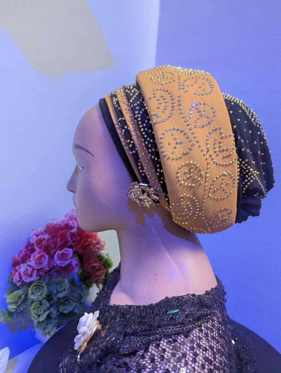 Luxury Duchess Silk Turban Hat | Pre-Tied, Beaded Headtie