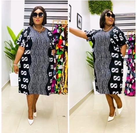 African Ankara short Dress | Nigerian Boubou Kaftan, Cotton