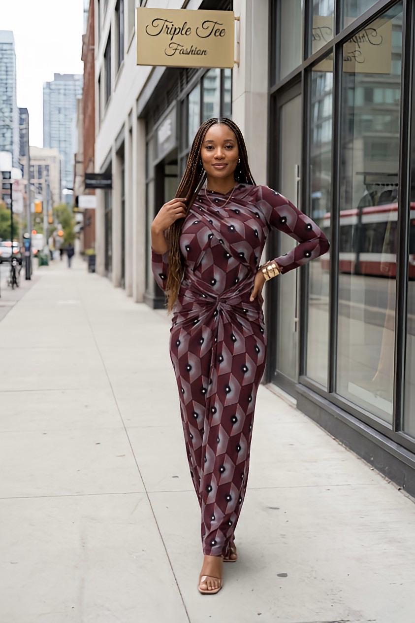 Bloom Mesh Maxi Dress – African-Inspired Floral Elegance | Sizes 12 & 14 | Triple Tee Fashion