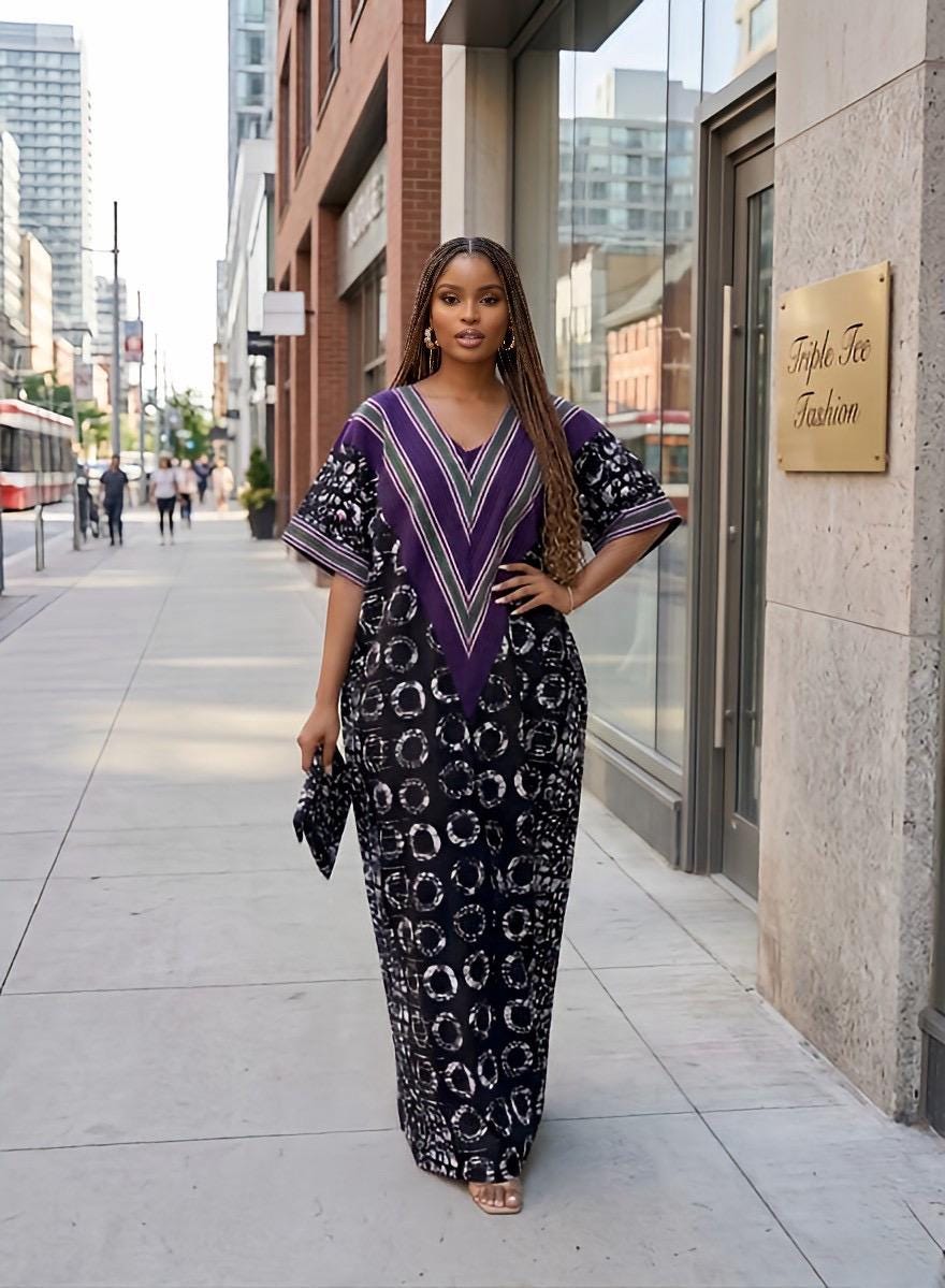 Cotton Ankara Bubu Dress | Nigerian Ankara Kaftan, Plus Size