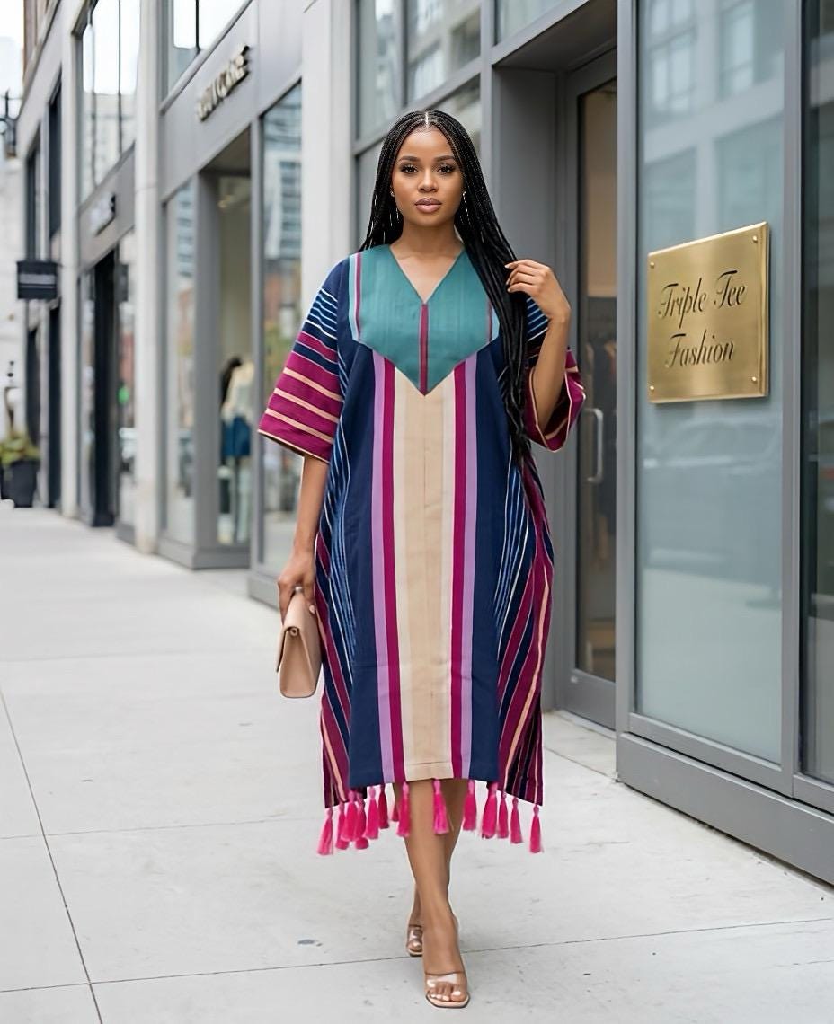 Handmade Aso Oke Boubou Gown | Nigerian Kaftan Dress