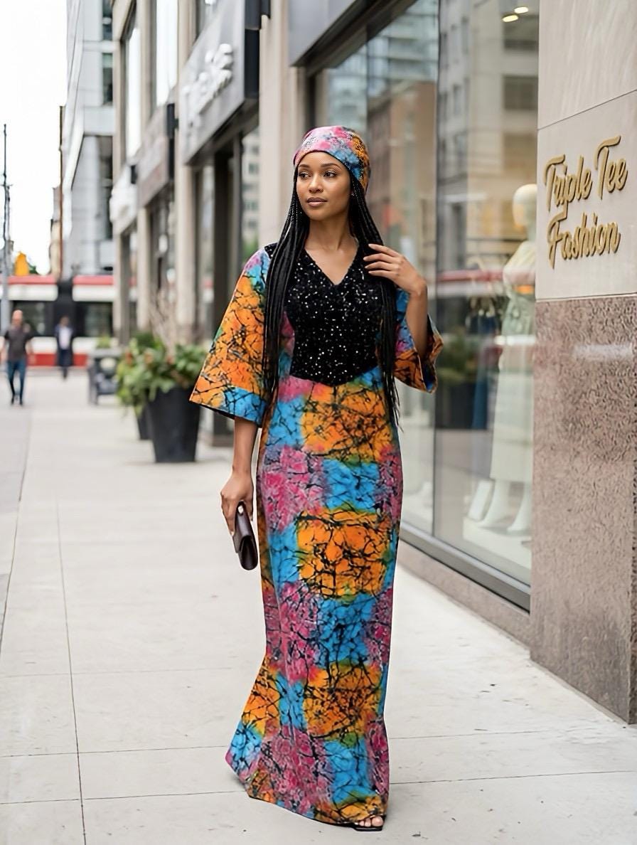 African Kampala Bubu Dress | Ankara Kaftan, Plus Size