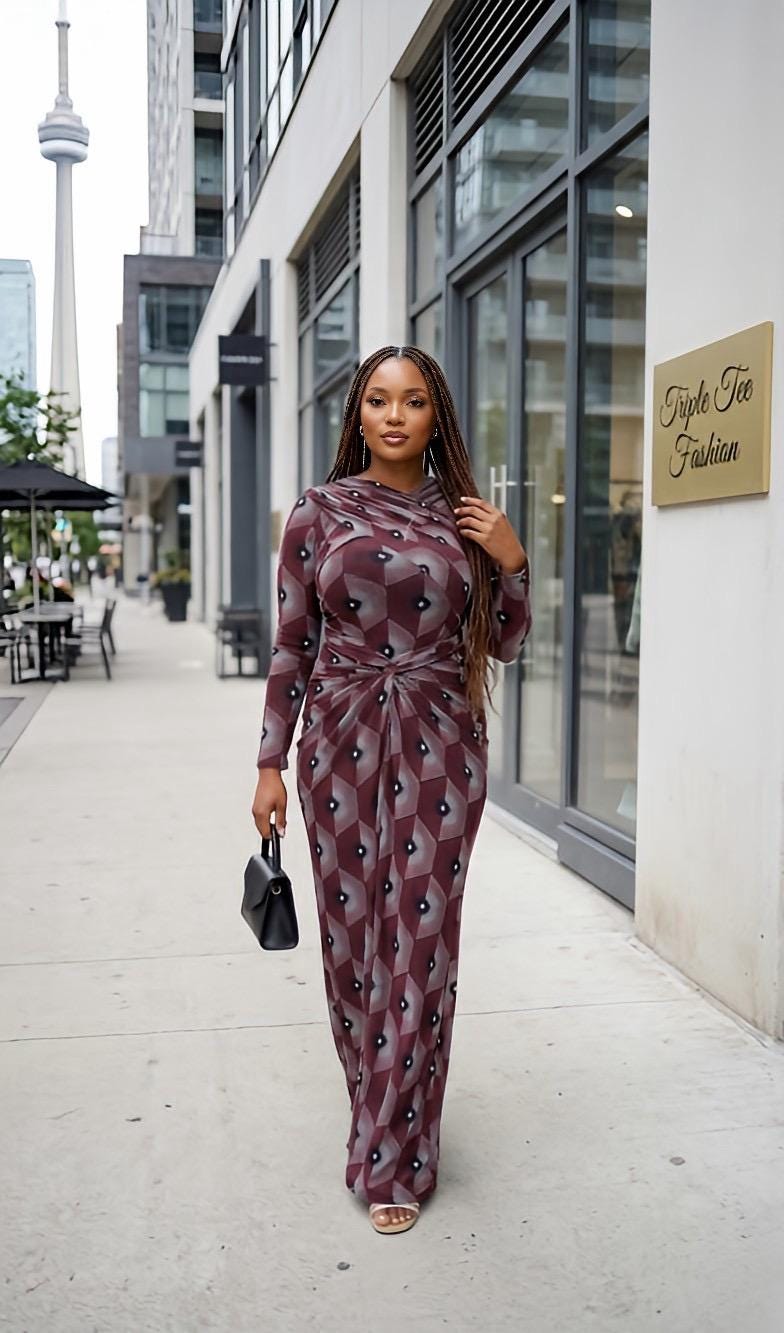 Bloom Mesh Maxi Dress – African-Inspired Floral Elegance | Sizes 12 & 14 | Triple Tee Fashion