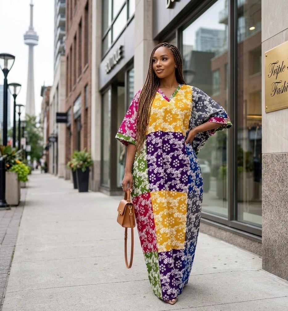 Ankara Boubou Dress | African Print Kaftan, Party Gown
