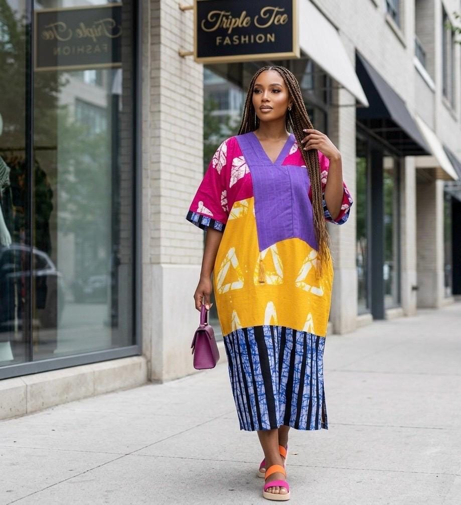 African Ankara Boubou dress| Kaftan| Handmade African print dress | Nigerian made | Tie and Dye | Boubou| Rich aunty| Bubu