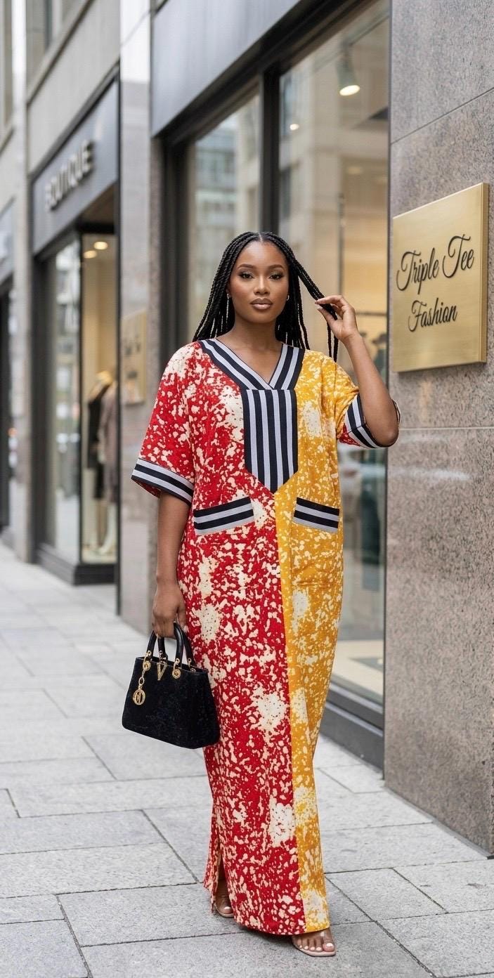 African Ankara Brocade dress| danshiki | Kaftan| Handmade African print dress | Nigerian made | Tie and Dye | Boubou| Rich aunty| Ankara