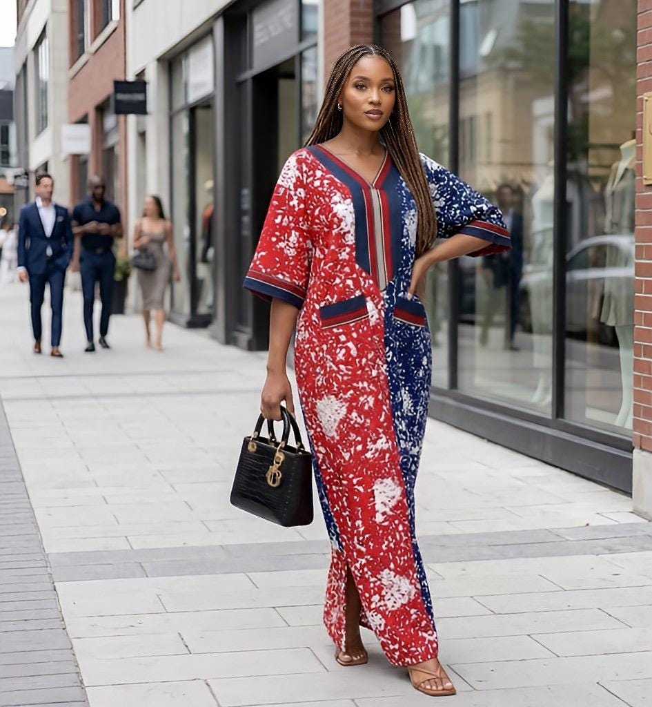 African Ankara Brocade dress| danshiki | Kaftan| Handmade African print dress | Nigerian made | Tie and Dye | Boubou| Rich aunty| Ankara