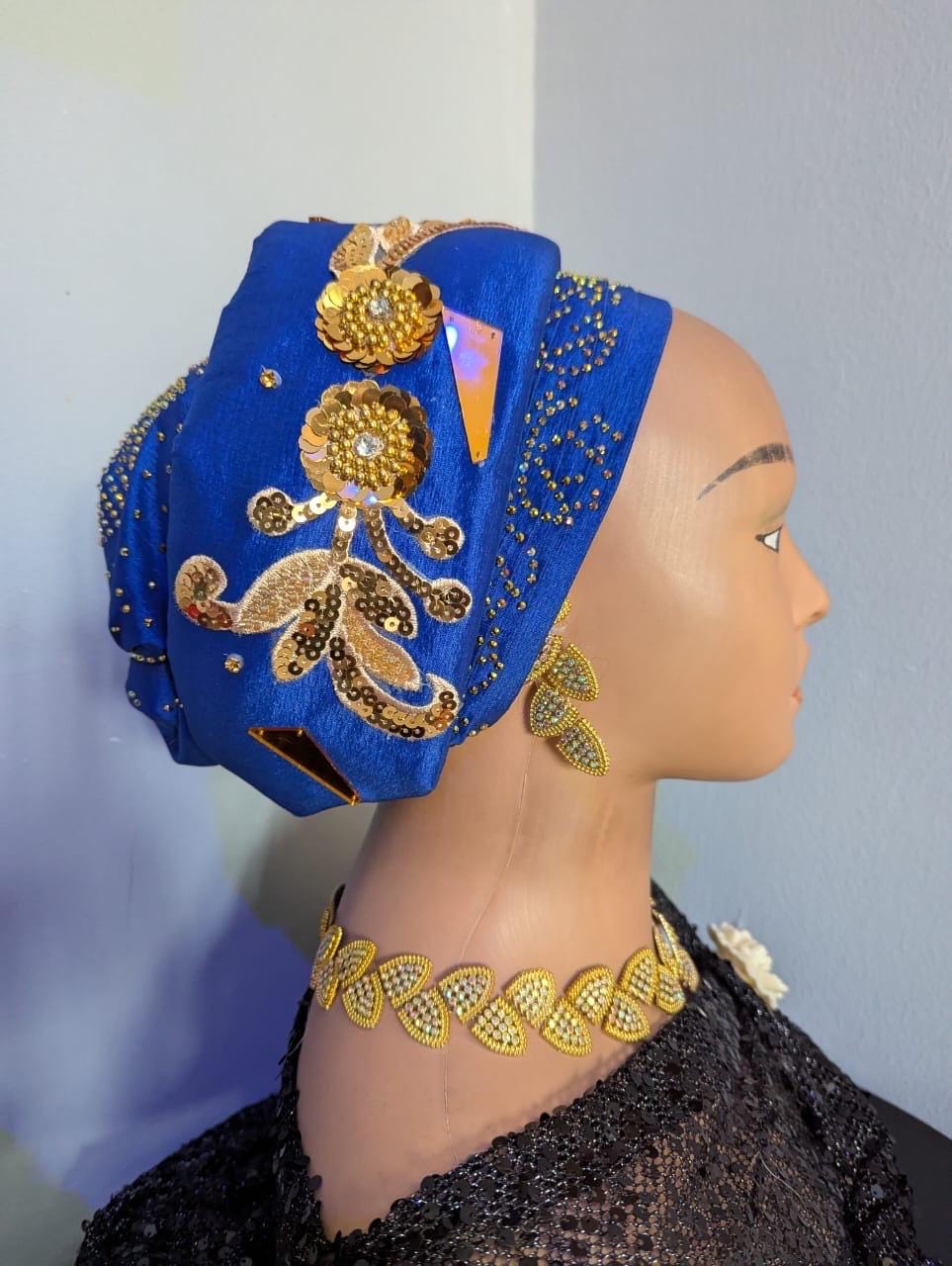 Luxury Duchess Silk Turban Hat | Pre-tied, Crystal Embellished