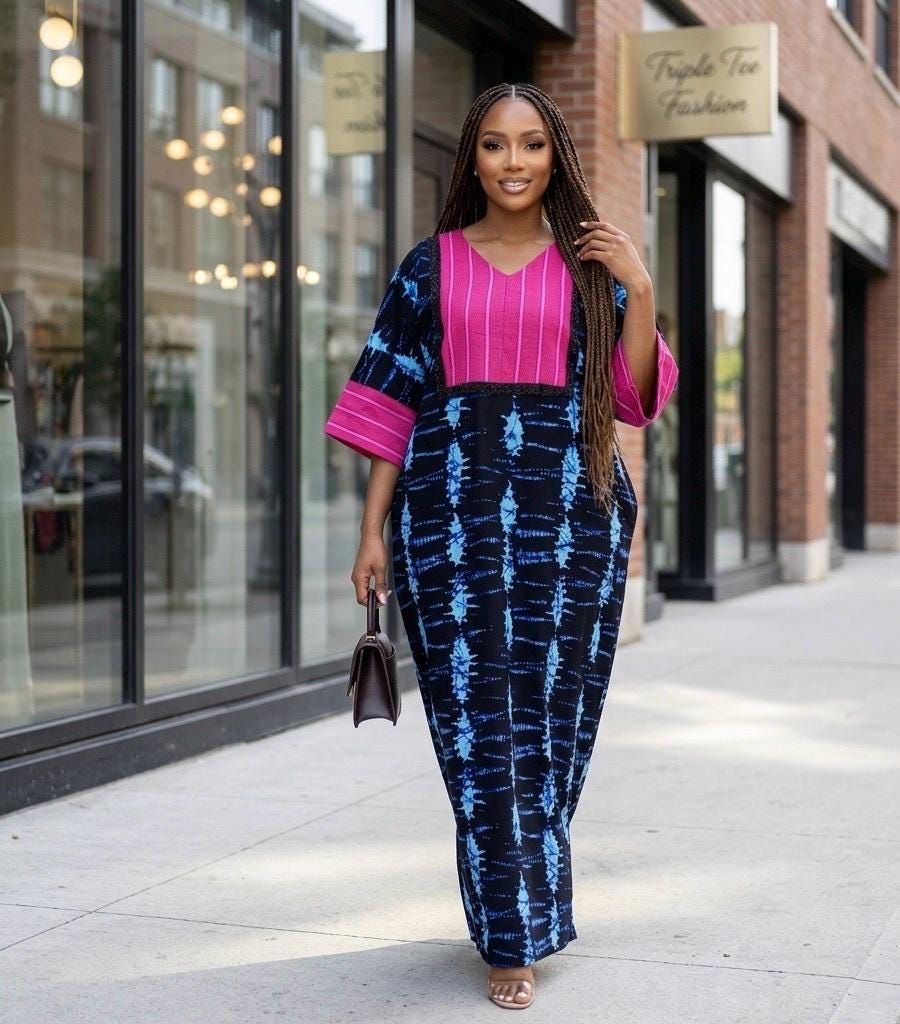 African Ankara Brocade dress| danshiki | Kaftan| Handmade African print dress | Nigerian made | Tie and Dye | Boubou| Rich aunty| Ankara
