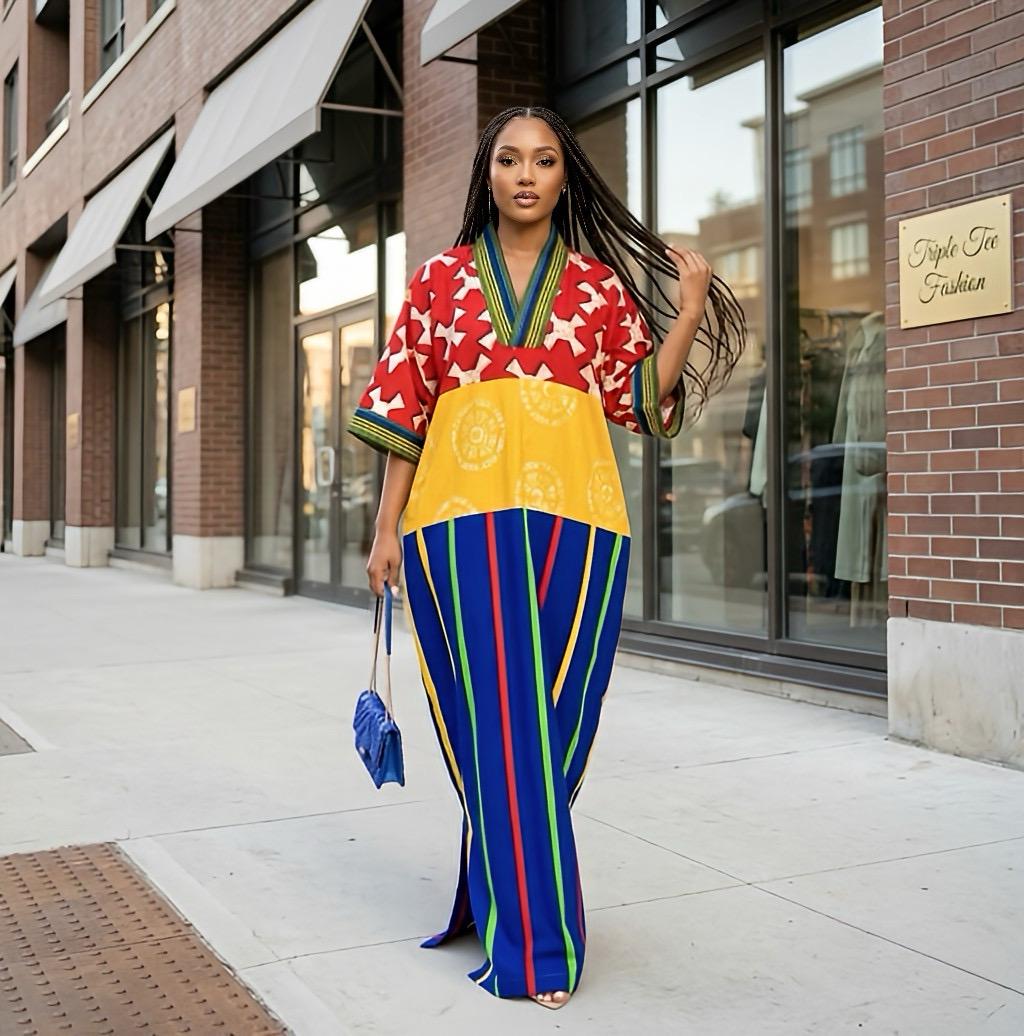 African Ankara Brocade dress| danshiki | Kaftan| Handmade African print dress | Nigerian made | Tie and Dye | Boubou| Rich aunty| Ankara