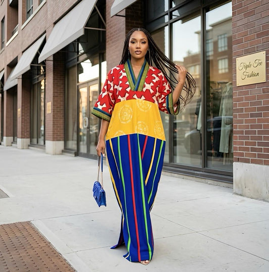 African Ankara Brocade dress| danshiki | Kaftan| Handmade African print dress | Nigerian made | Tie and Dye | Boubou| Rich aunty| Ankara