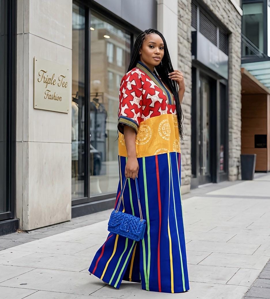 African Ankara Brocade dress| danshiki | Kaftan| Handmade African print dress | Nigerian made | Tie and Dye | Boubou| Rich aunty| Ankara