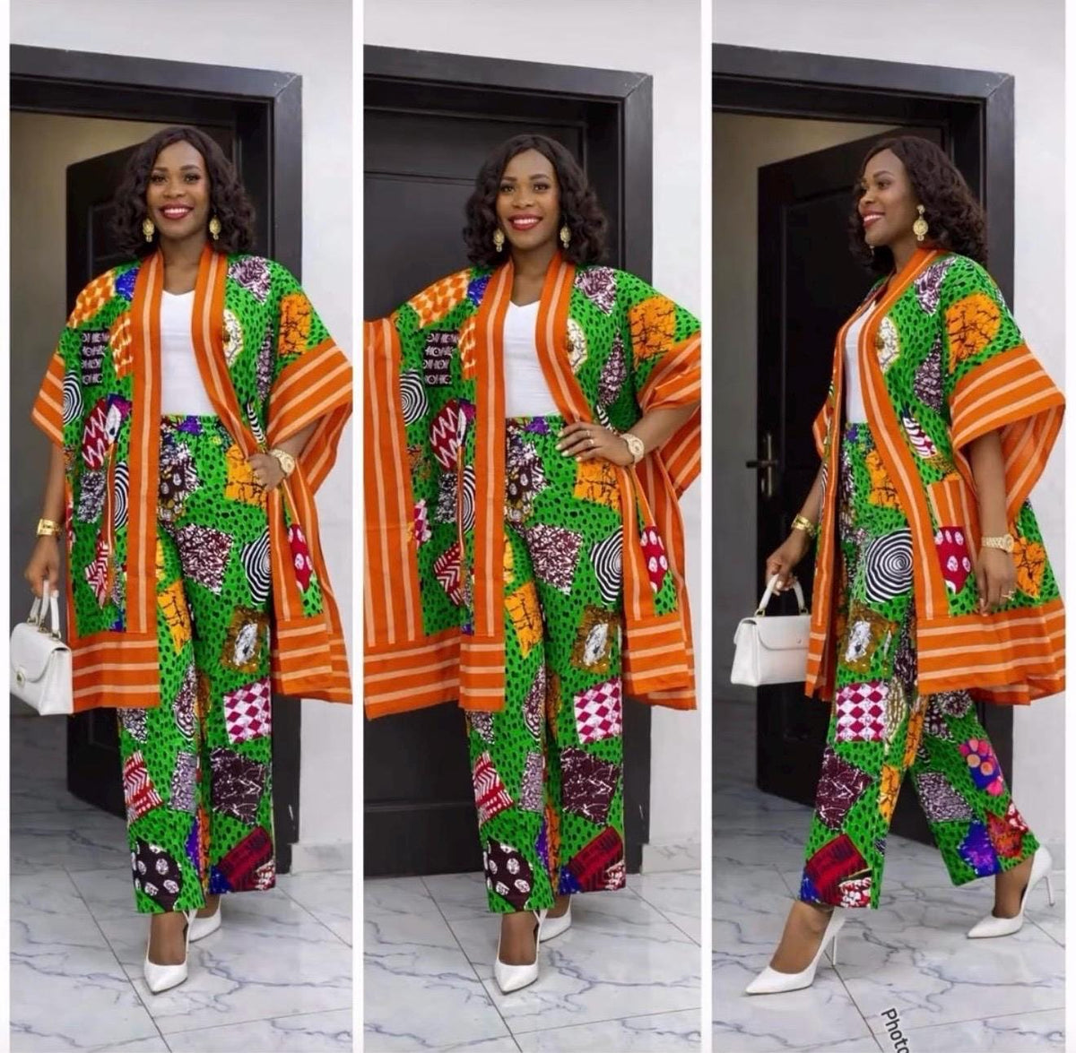 Ankara Kimono & Aso Oke Pants Set | African Style