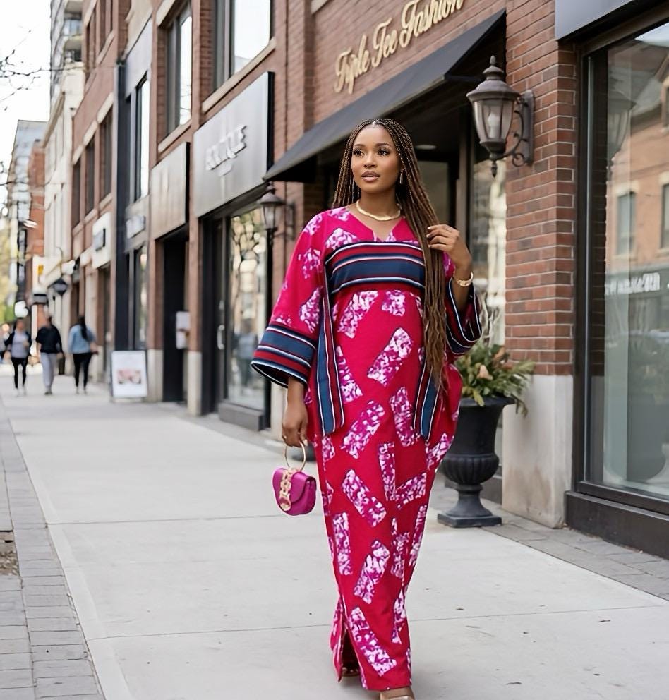 African Ankara Brocade dress| danshiki | Kaftan| Handmade African print dress | Nigerian made | Tie and Dye | Boubou| Rich aunty| Ankara