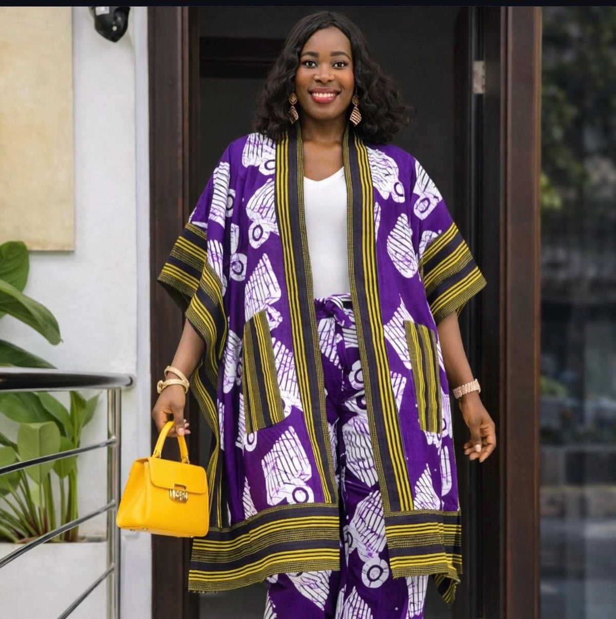 Ankara Kimono & Aso Oke Pants Set | African Style