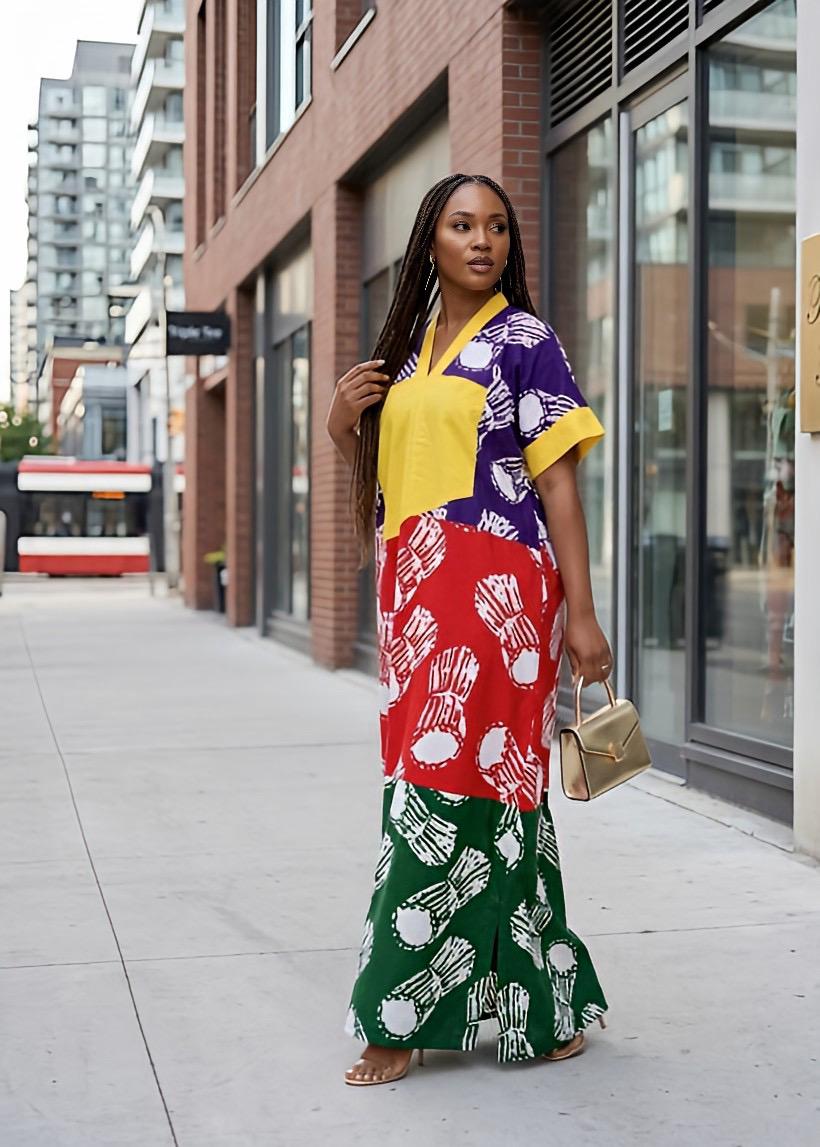 African Ankara Brocade dress| danshiki | Kaftan| Handmade African print dress | Nigerian made | Tie and Dye | Boubou| Rich aunty| Ankara
