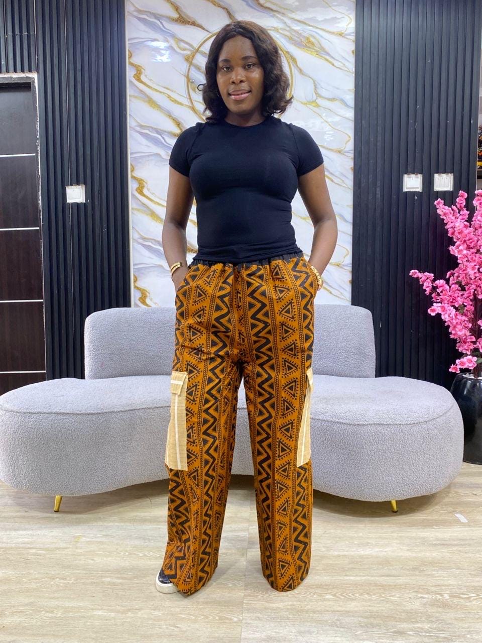 Luxury Ankara & Aso Oke Pants for Women | High Waist African Print Trousers | Ready to Wear Afrocentric Fashion