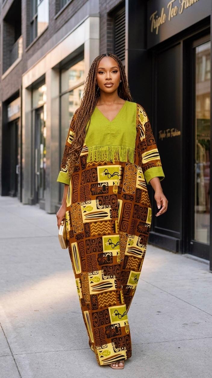 Ankara Boubou Dress | African Print Kaftan, Party Gown