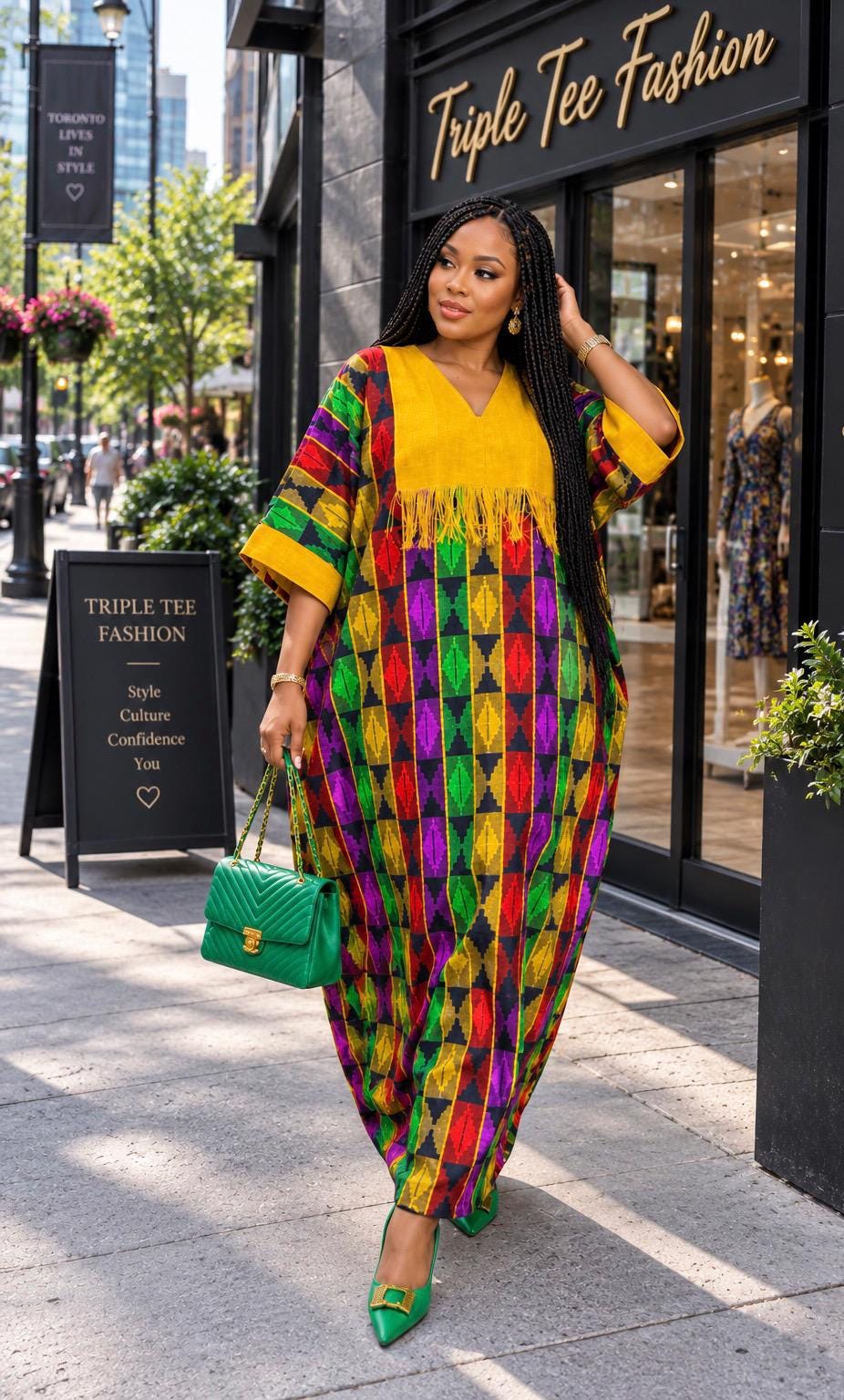 Ankara Boubou Dress | African Print Kaftan, Party Gown