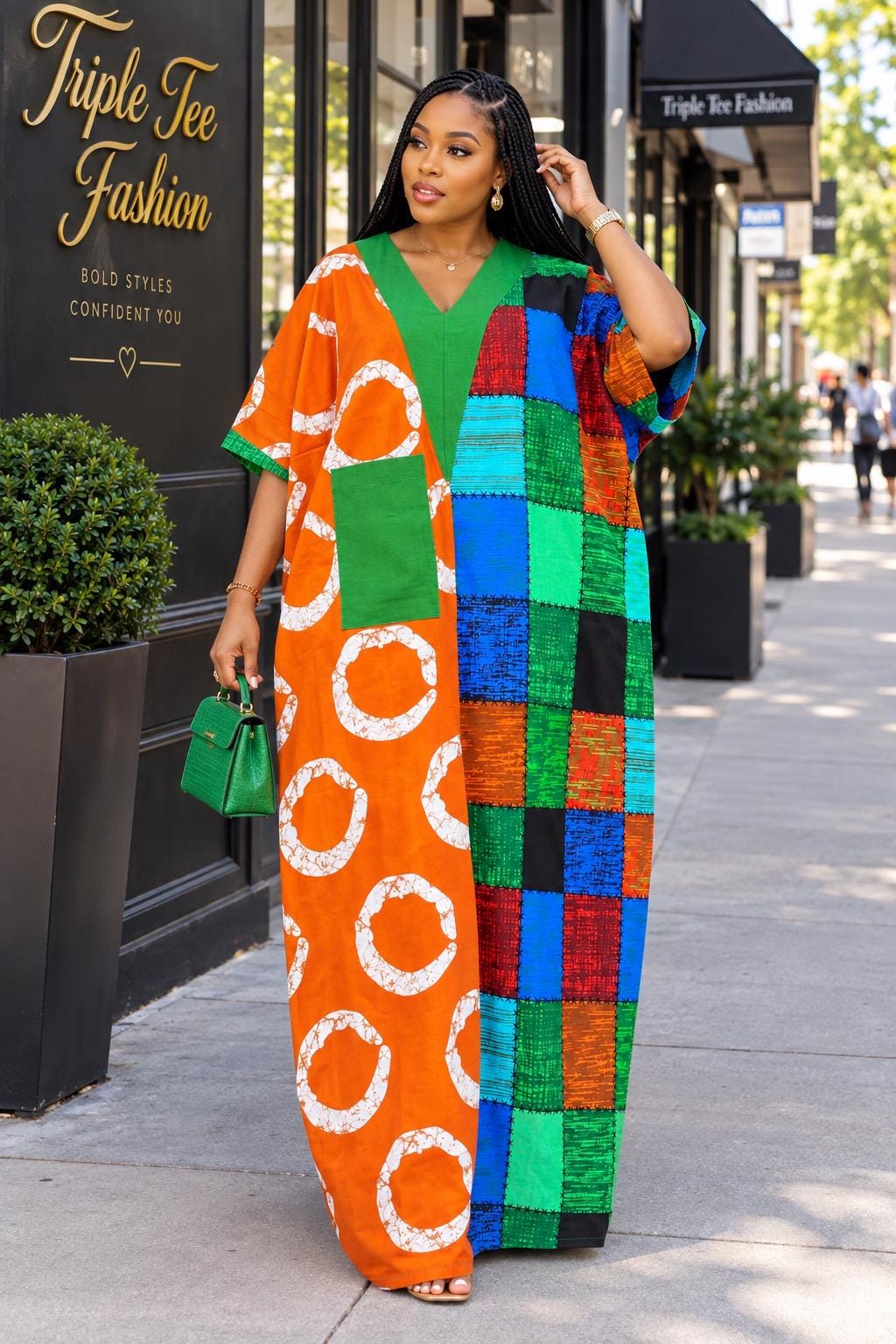 Ankara Boubou Dress | African Print Kaftan, Party Gown