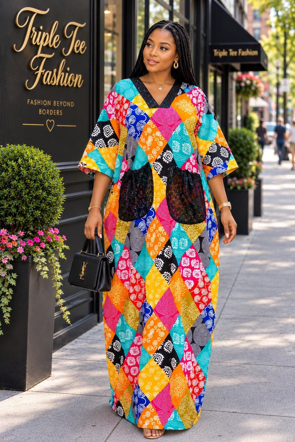 Ankara Boubou Dress | African Print Kaftan, Party Gown