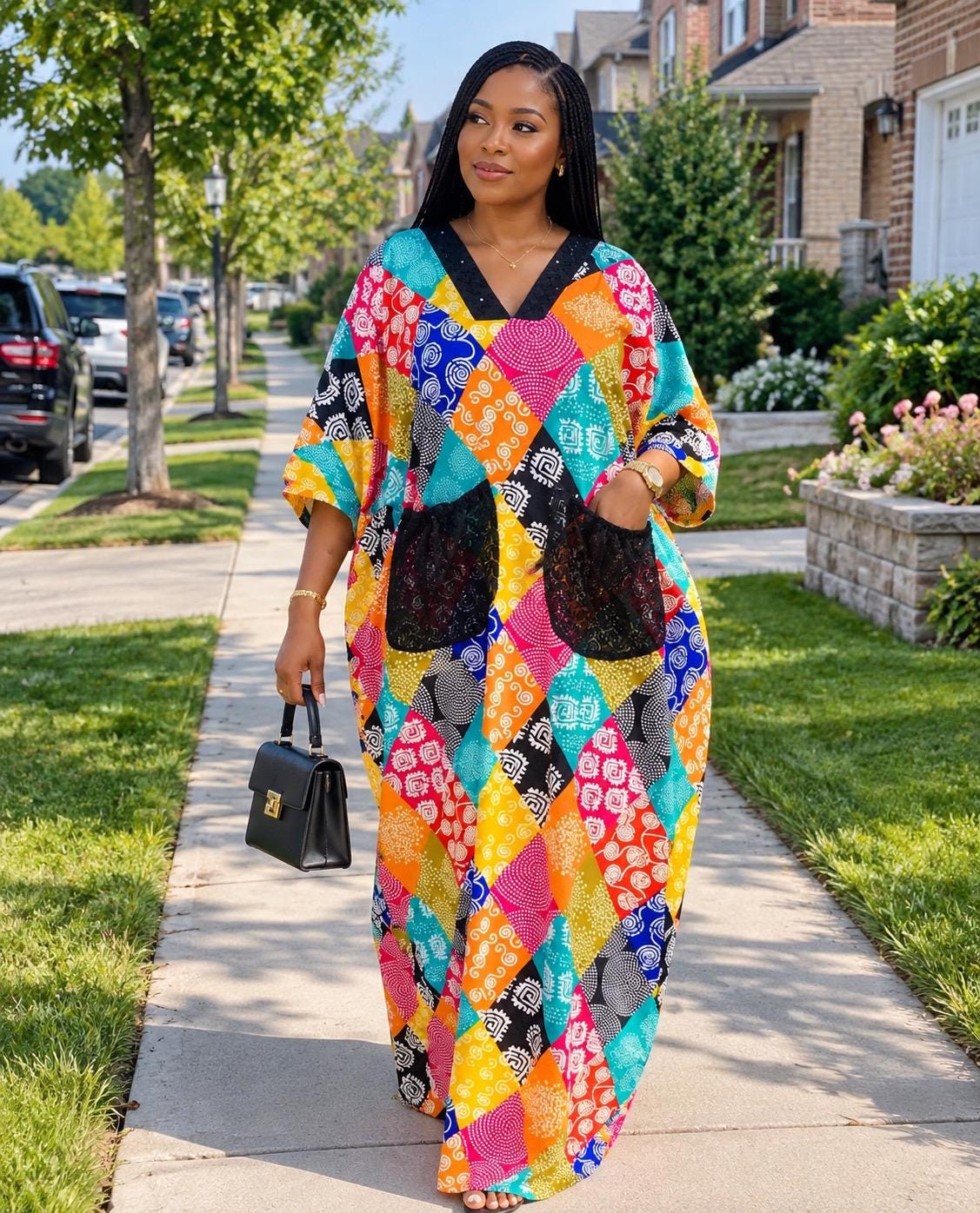 Ankara Boubou Dress | African Print Kaftan, Party Gown