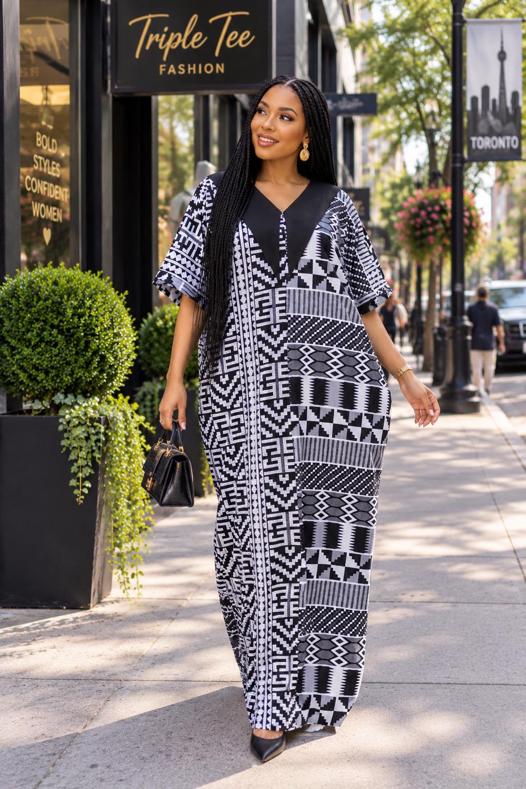 Ankara Boubou Dress | African Print Kaftan, Party Gown