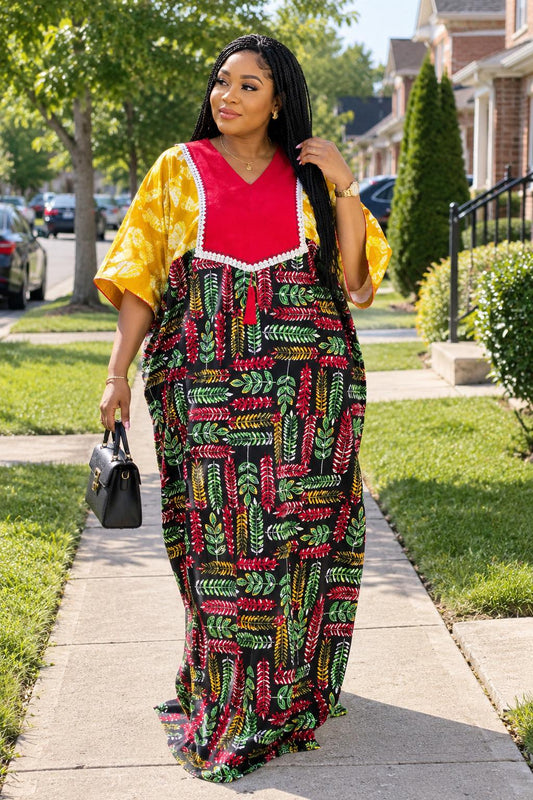 African Ankara Brocade dress| danshiki | Kaftan| Handmade African print dress | Nigerian made | Tie and Dye | Boubou| Rich aunty| Ankara