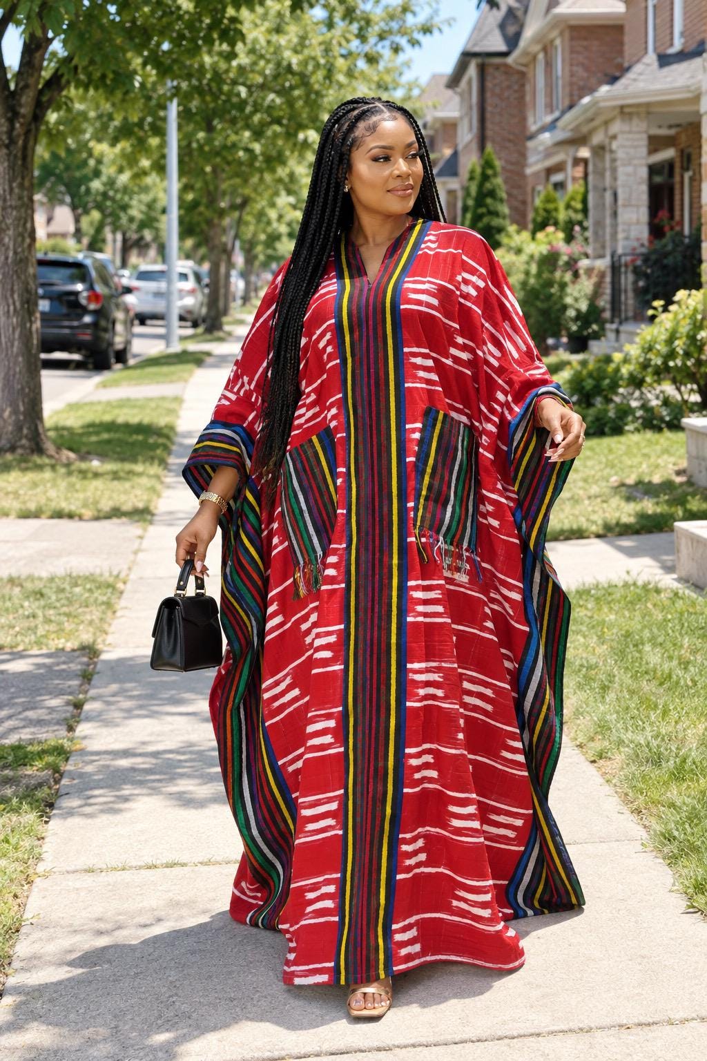 Handmade Ankara Brocade Kaftan Dress | African Print Boubou