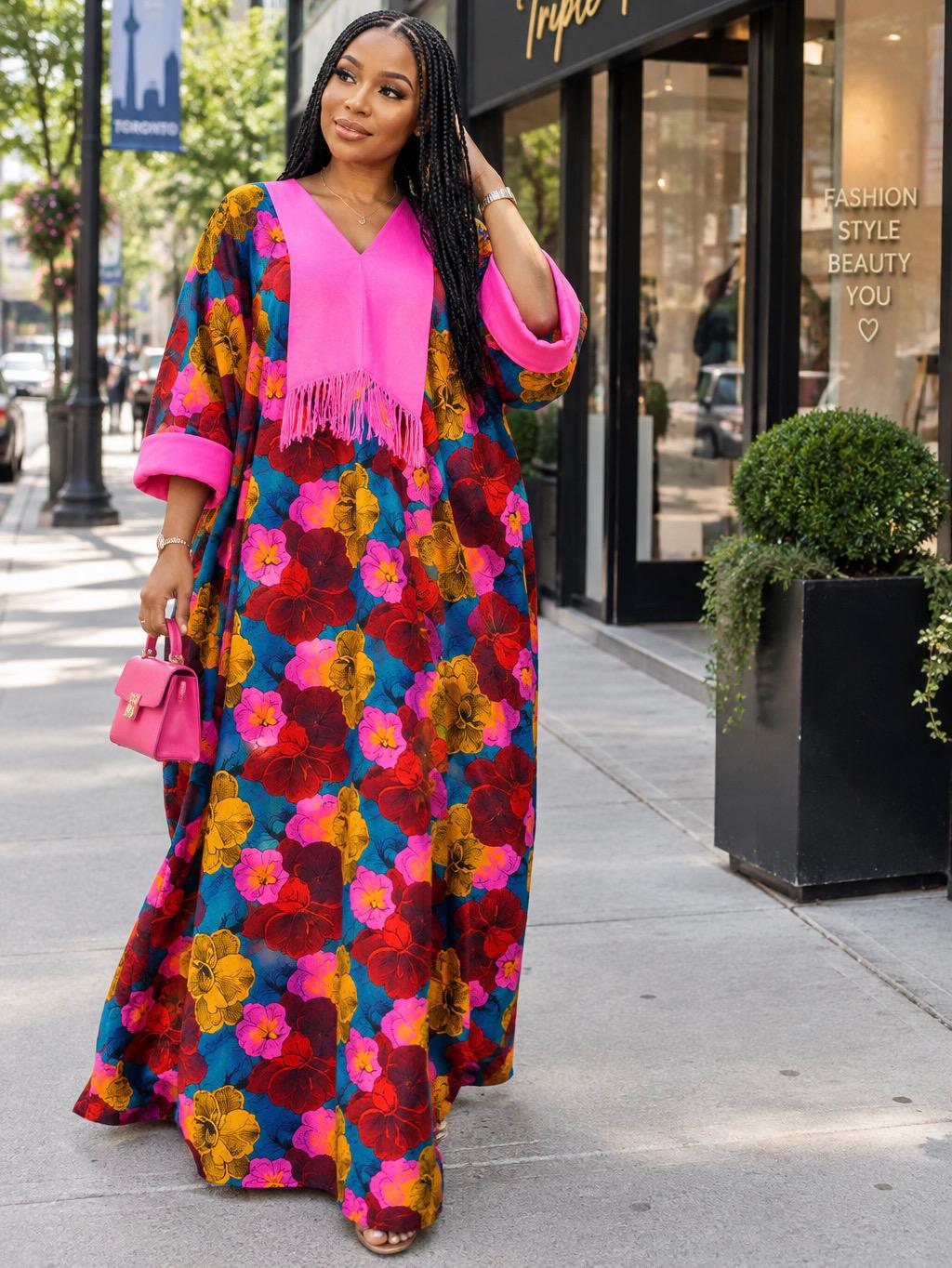 Ankara Boubou Dress | African Print Kaftan, Party Gown