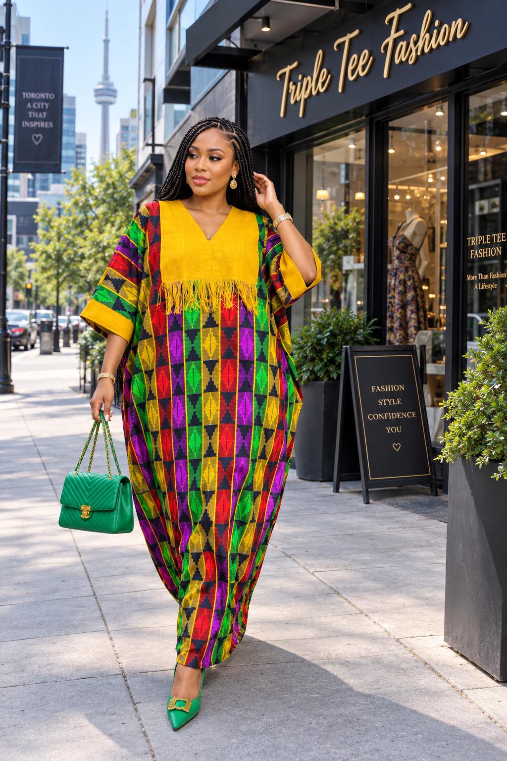 Ankara Boubou Dress | African Print Kaftan, Party Gown